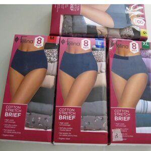 Felina Ladies High Waist Cotton Stretch silky Brief no visible lines 8-pack S-XL